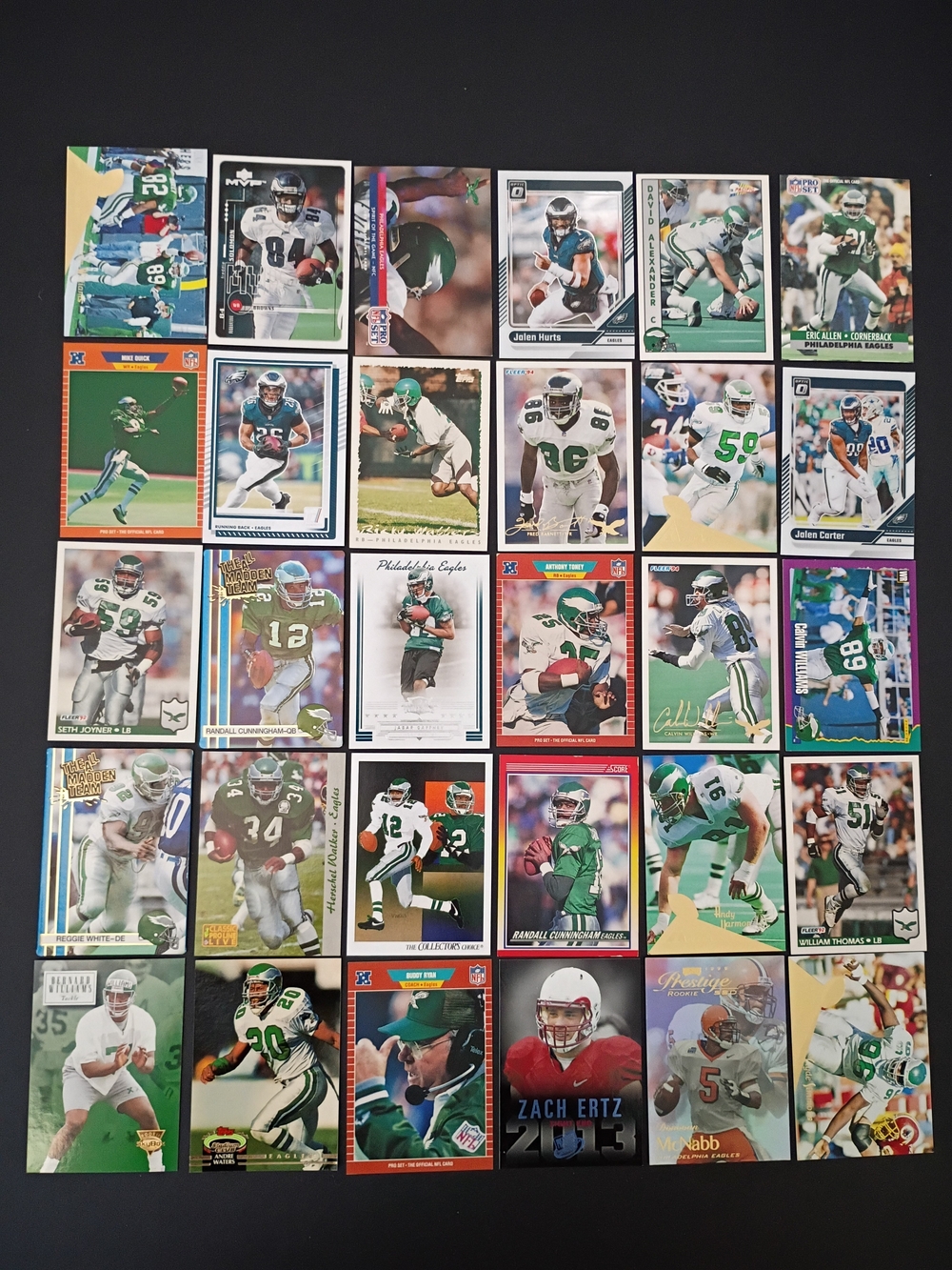 30 Philadelphia Eagles Footballl Cards Stars & Rookies Hurts Cunningham White
